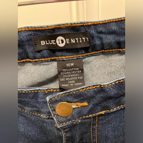 Blue Identity 16W Straight Leg/Skinny 5-pocket Jeans, dark blue wash - Picture 4 of 9